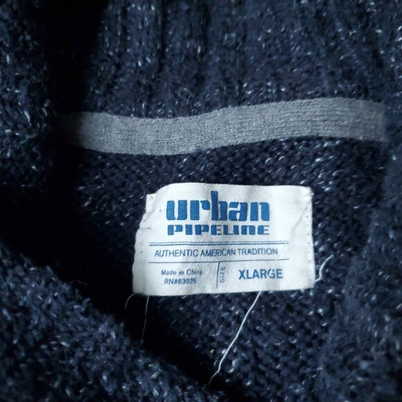Urban Pipeline Cowl Neck Knit Sweater Mens XL Extra Large Gray Cotton Blend - Picture 2 of 8